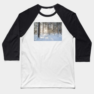 Sunshine in winter forest evening Baseball T-Shirt